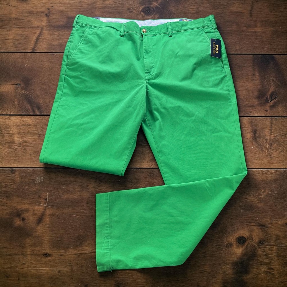NEW Polo Ralph Lauren Stretch Straight Fit Chino Pants Green 42x32 Big Tall NWT